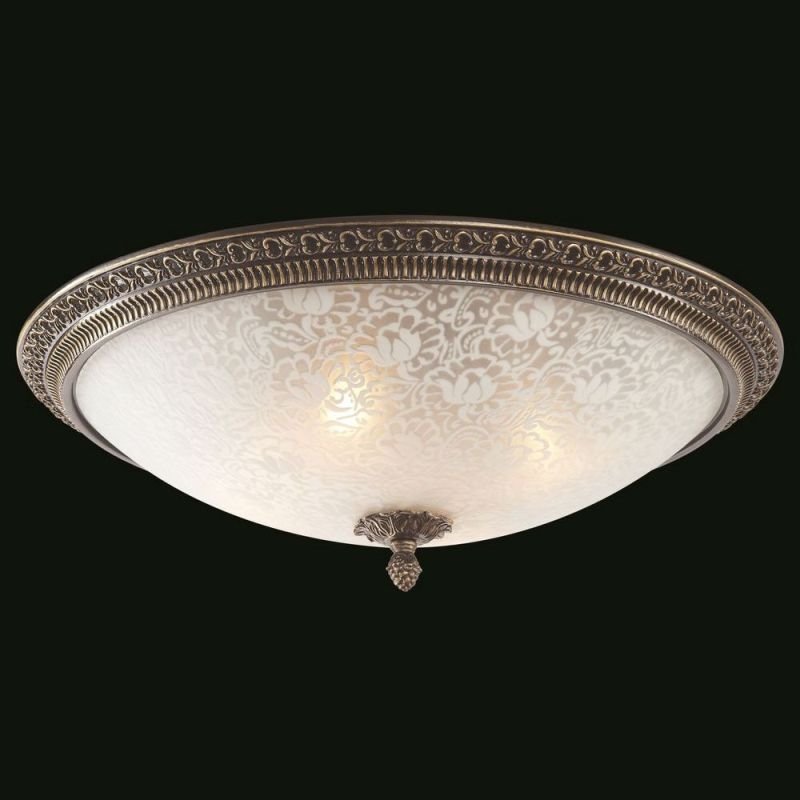 Ceiling Lights - Pascal - Big Pattern Frosted Glass Ceiling Lamp -Bronze Maytoni-C908-CL-04-R - Pascal - Big Pattern Frosted Glass Ceiling Lamp -Bronze
