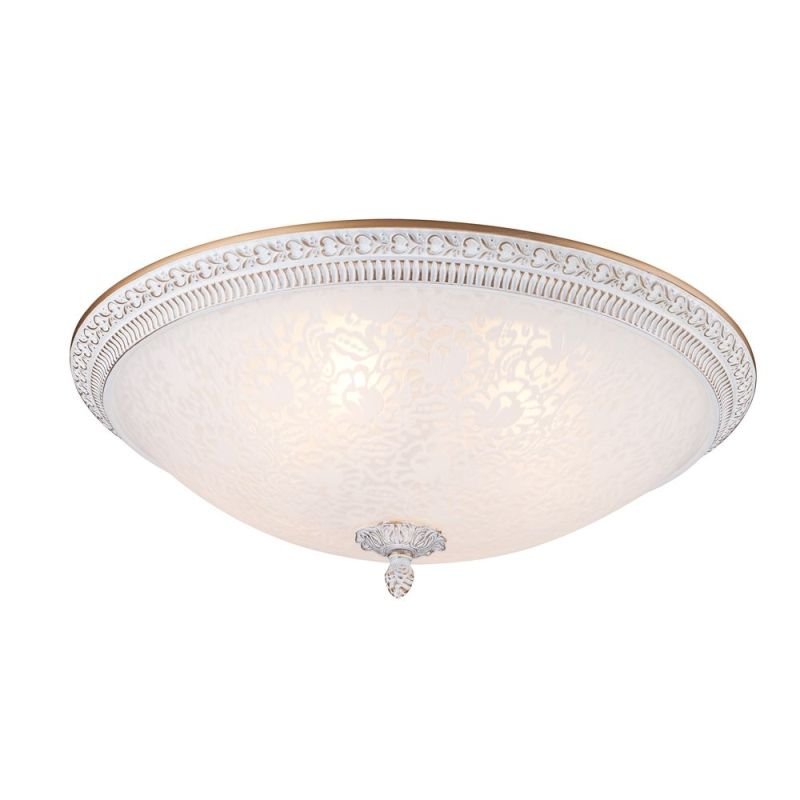 Ceiling Lights - Pascal - Big Pattern Frosted Glass Ceiling Lamp -White Maytoni-C908-CL-04-W - Pascal - Big Pattern Frosted Glass Ceiling Lamp -White