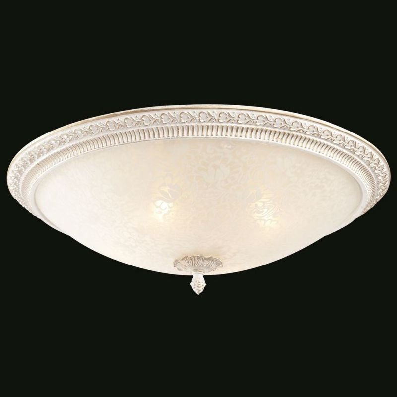 Ceiling Lights - Pascal - Big Pattern Frosted Glass Ceiling Lamp -White Maytoni-C908-CL-04-W - Pascal - Big Pattern Frosted Glass Ceiling Lamp -White