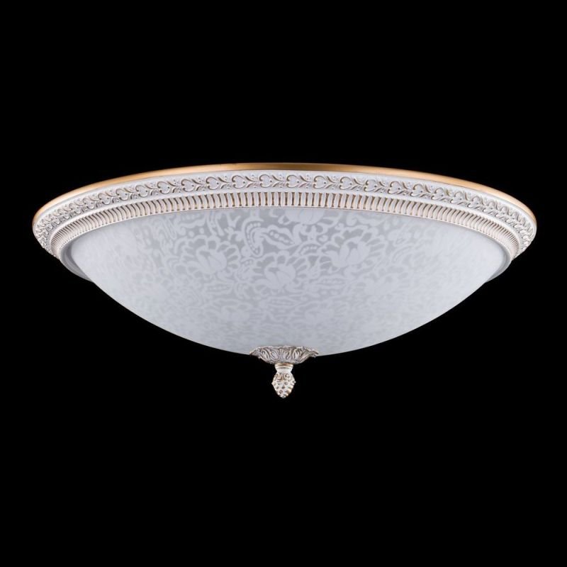 Ceiling Lights - Pascal - Big Pattern Frosted Glass Ceiling Lamp -White Maytoni-C908-CL-04-W - Pascal - Big Pattern Frosted Glass Ceiling Lamp -White