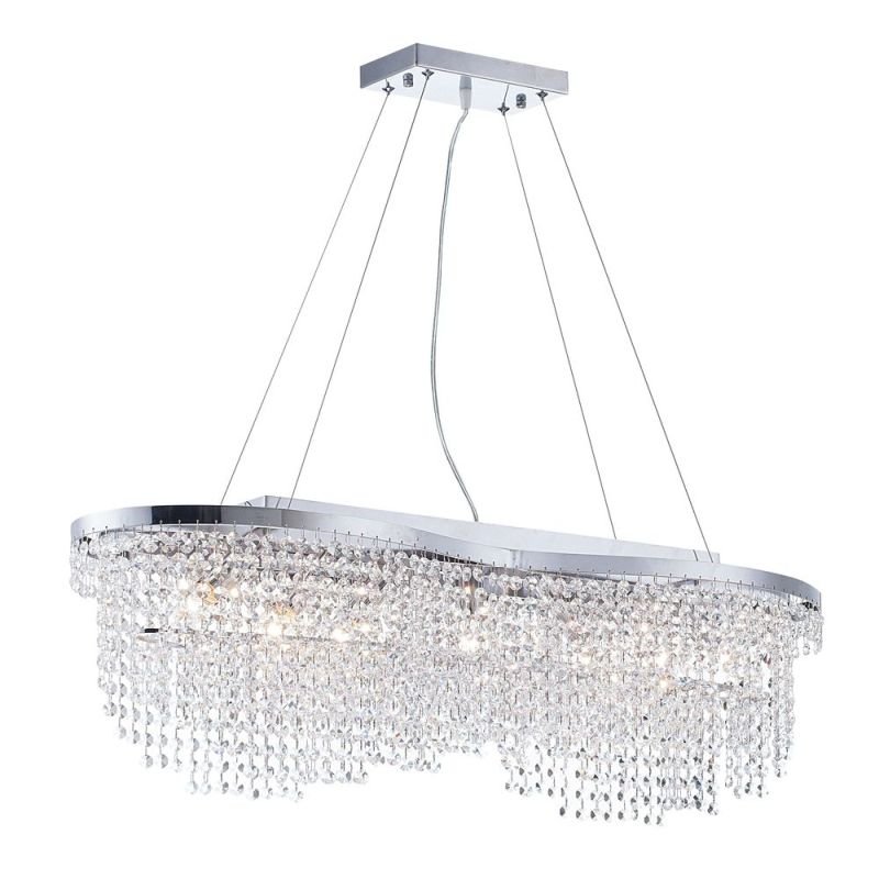 Kitchen Lights - Toils - Crystal 7 Light Oval over Island Fitting -Nickel Maytoni-DIA600-07-N - Toils - Crystal 7 Light Oval over Island Fitting -Nickel