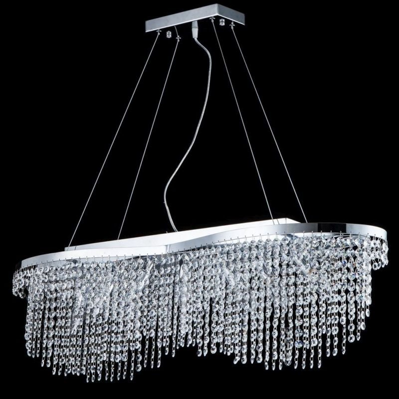 Kitchen Lights - Toils - Crystal 7 Light Oval over Island Fitting -Nickel Maytoni-DIA600-07-N - Toils - Crystal 7 Light Oval over Island Fitting -Nickel