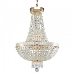 Bella - White Gold 6 Light Chandelier with Crystal Bella - White Gold 6 Light Chandelier with Crystal