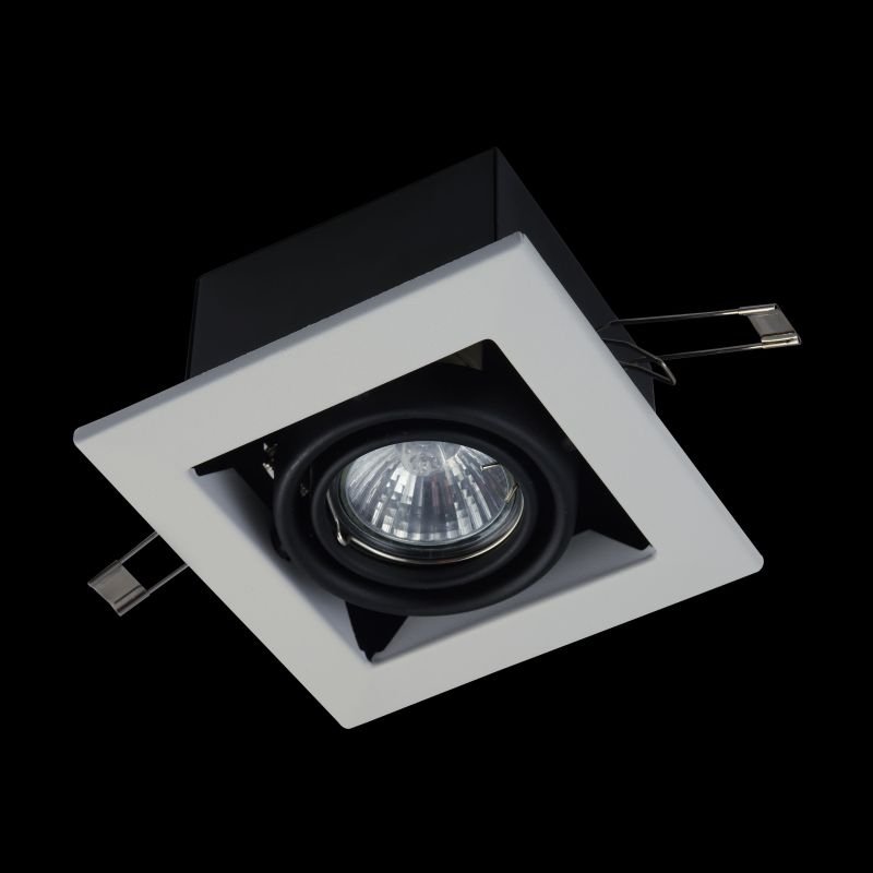 Spot & Downlights - Metal Modern - White Square Single Recessed Light Maytoni-DL008-2-01-W - Metal Modern - White Square Single Recessed Light