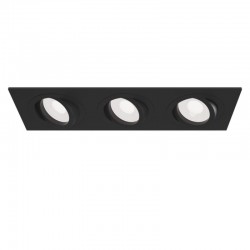 Atom - Adjustable Matt Black 3 Light Recessed Downlight 