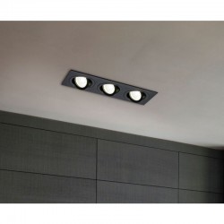 Atom - Adjustable Matt Black 3 Light Recessed Downlight 