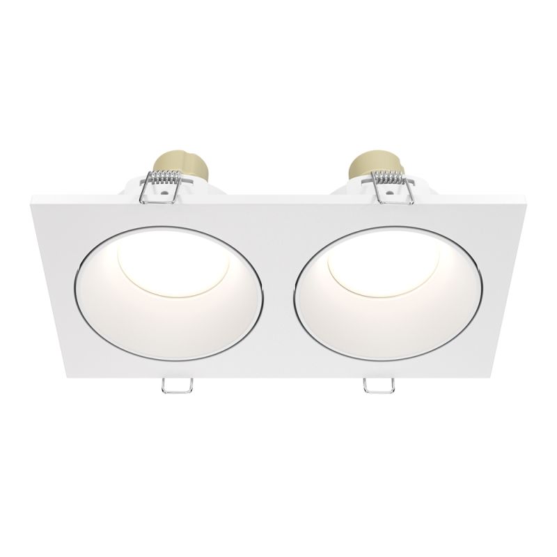 Maytoni-DL033-2-02W - Zoom - Bathroom Twin White Recessed Downlight