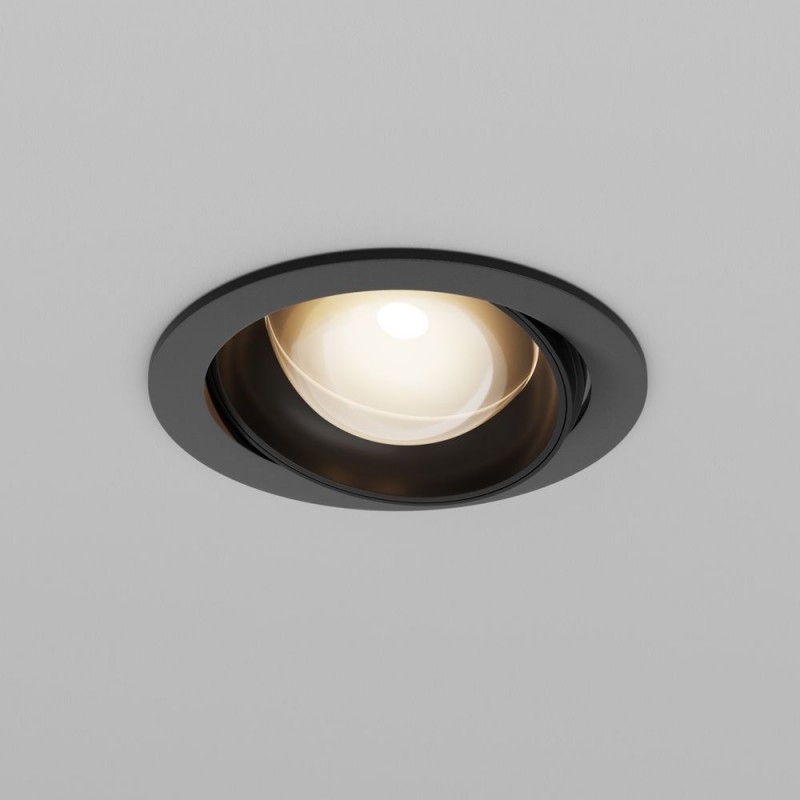 Maytoni-DL105-12W3K-B - Lens - Adjustable Black Recessed Downlight Ø 12 cm