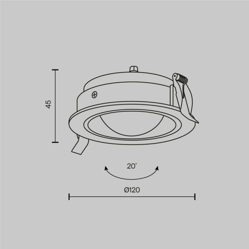 Maytoni-DL105-12W3K-W - Lens - Adjustable White Recessed Downlight Ø 12 cm