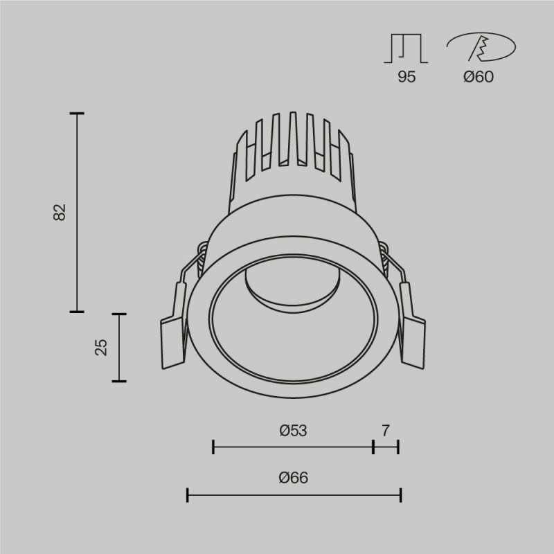 Maytoni-DL115-10W-3K-W - Dip - White LED Recessed Downlight Ø 6.6 cm