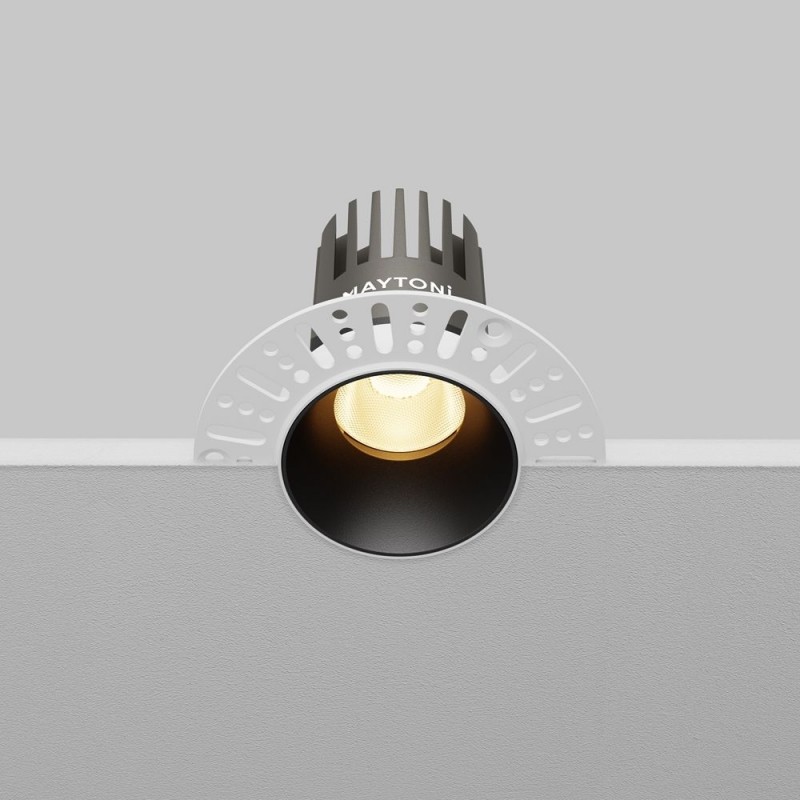 Maytoni-DL119-10W-2.7K-TRS-B - Dip - Black Plaster-in Recessed Downlight Ø 9.2 cm
