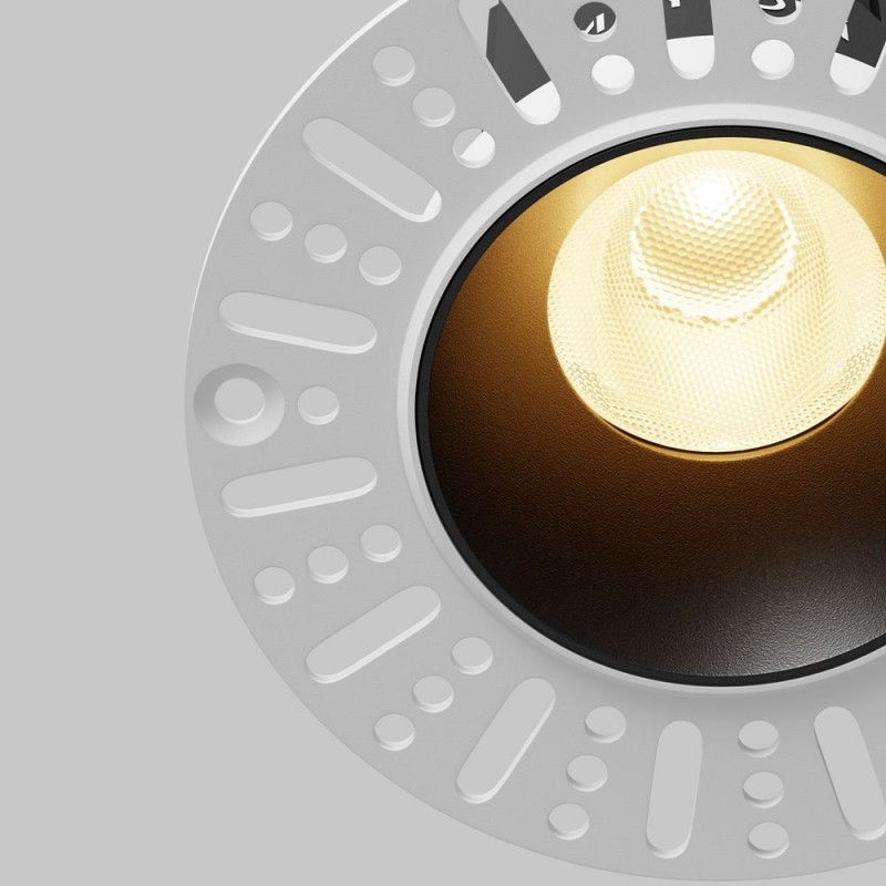 Maytoni-DL119-10W-2.7K-TRS-B - Dip - Black Plaster-in Recessed Downlight Ø 9.2 cm