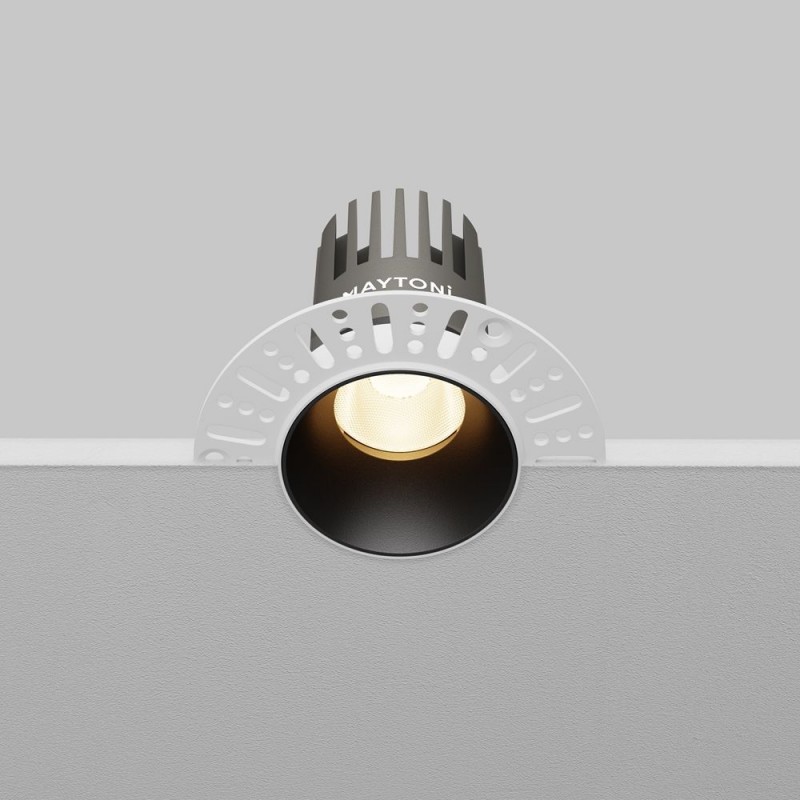 Maytoni-DL119-10W-3K-TRS-B - Dip - Black Plaster-in Recessed Downlight Ø 9.2 cm