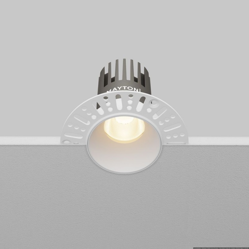 Maytoni-DL119-10W-3K-TRS-W - Dip - White Plaster-in Recessed Downlight Ø 9.2 cm