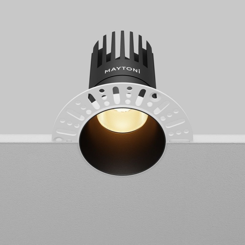 Maytoni-DL122-15W-2.7K-TRS-B - Dip - Black Plaster-in Recessed Downlight Ø 10.3 cm