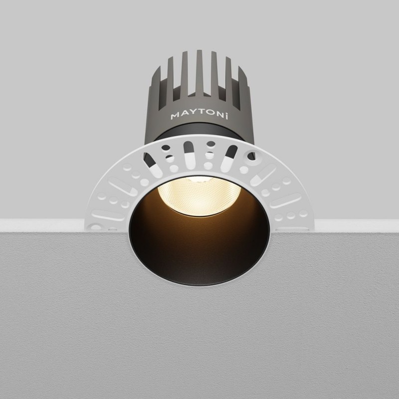Maytoni-DL122-15W-3K-TRS-B - Dip - Black Plaster-in Recessed Downlight Ø 10.3 cm