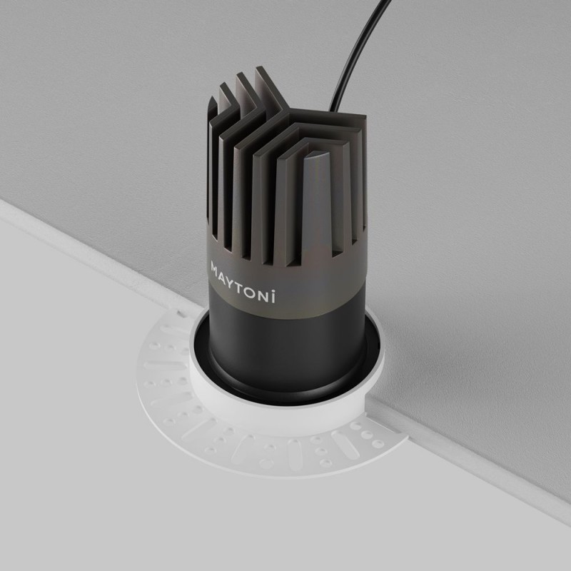 Maytoni-DL122-15W-3K-TRS-B - Dip - Black Plaster-in Recessed Downlight Ø 10.3 cm