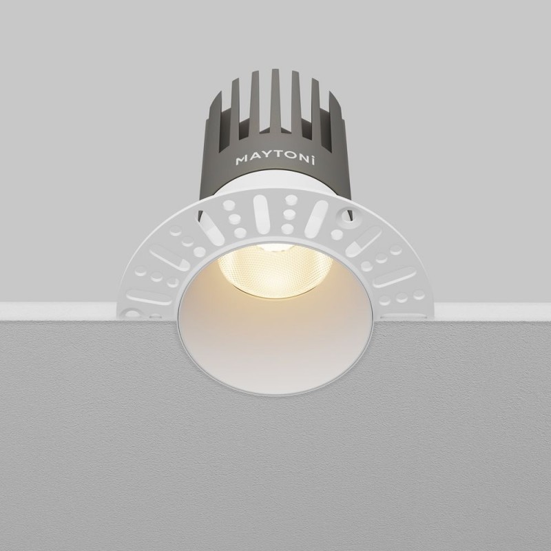 Maytoni-DL122-15W-3K-TRS-W - Dip - White Plaster-in Recessed Downlight Ø 10.3 cm