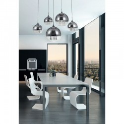 Fermi -  Nickel Pendant with Clear & Mirrored Glass with Crystal
