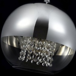 Fermi -  Nickel Pendant with Clear & Mirrored Glass with Crystal Fermi -  Nickel Pendant with Clear & Mirrored Glass with Crystal