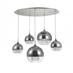Fermi - Nickel Cluster Fitting with Clear & Mirrored Glass with Crystal Fermi - Nickel Cluster Fitting with Clear & Mirrored Glass with Crystal