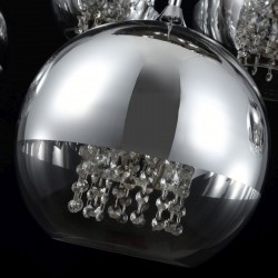 Fermi - Nickel Cluster Fitting with Clear & Mirrored Glass with Crystal Fermi - Nickel Cluster Fitting with Clear & Mirrored Glass with Crystal