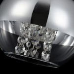 Fermi - Nickel Pendant with Clear & Mirrored Glass with Crystal