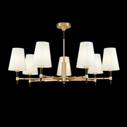 Zaragoza - Brass 7 Light Centre Fitting with White Shade