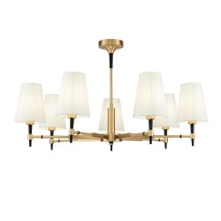 Zaragoza - Brass 7 Light Centre Fitting with White Shade