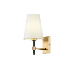 Zaragoza - Brass Wall Lamp with White Shade Zaragoza - Brass Wall Lamp with White Shade