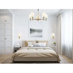 Zaragoza - Brass 5 Light Centre Fitting with White Shade