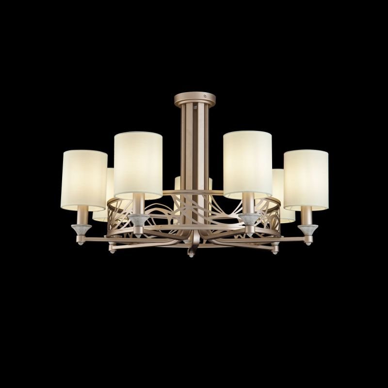 Ceiling Lights - Vittoria - Cream Shades with Cream Gold 7 Light Centre Fitting Maytoni-H004CL-07BG - Vittoria - Cream Shades with Cream Gold 7 Light Centre Fitting