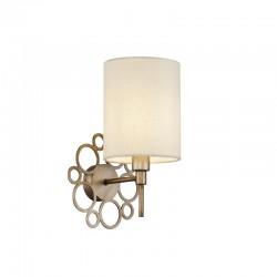 Anna - Antique Gold Wall Lamp with Cream Shade Anna - Antique Gold Wall Lamp with Cream Shade