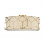 Messina - Gold 5 Light Ceiling Lamp with Linen Shade