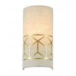 Messina - Gold Wall Lamp with Linen Shade