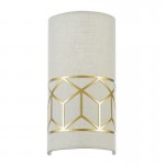 Messina - Gold Wall Lamp with Linen Shade