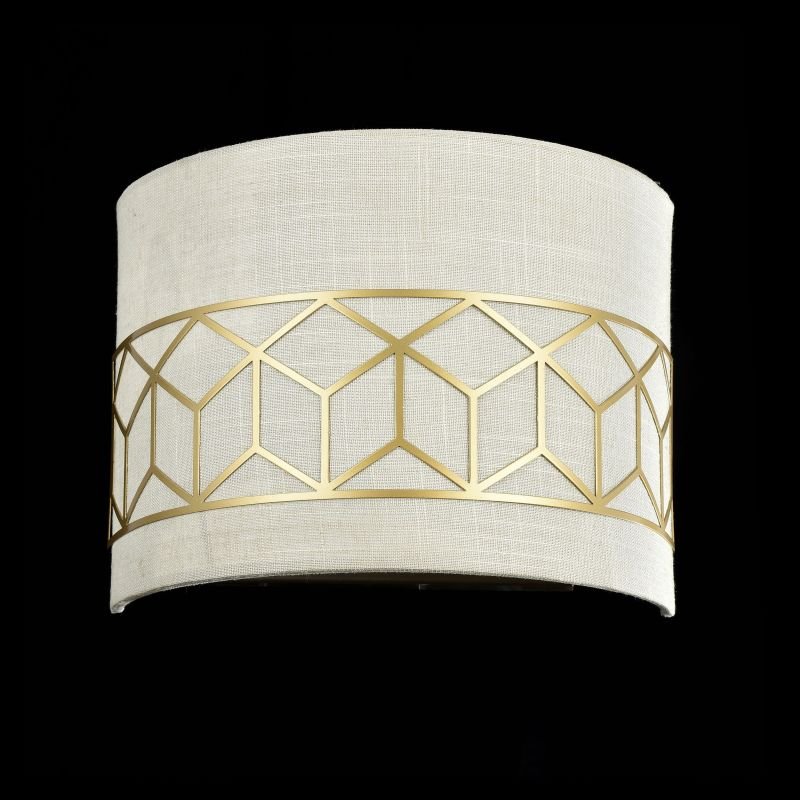 Wall Lights - Messina - Linen with Stencil Pattern 2 Light Wall Lamp Maytoni-H223-WL-02-G - Messina - Linen with Stencil Pattern 2 Light Wall Lamp