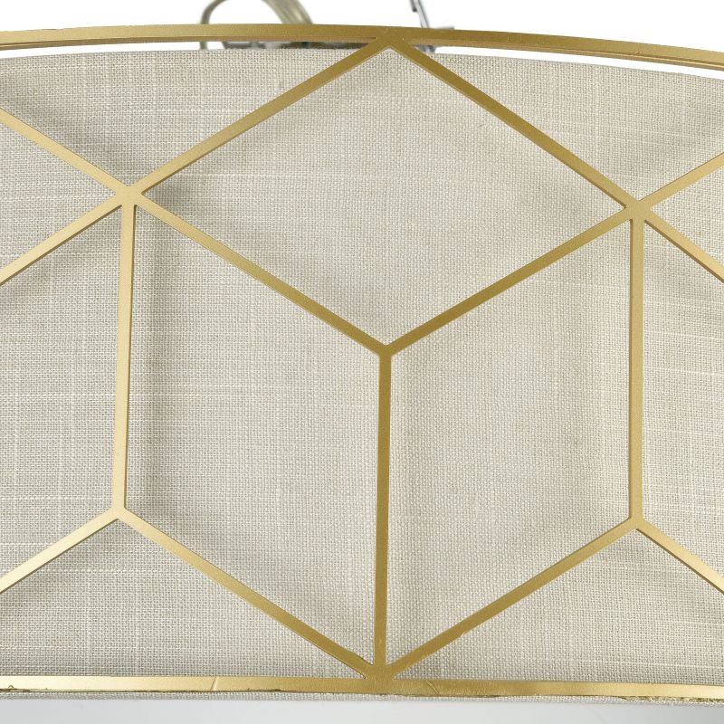 Maytoni-H223-PL-05-G - Messina - Linen with Stencil Pattern 5 Light Ceiling Lamp