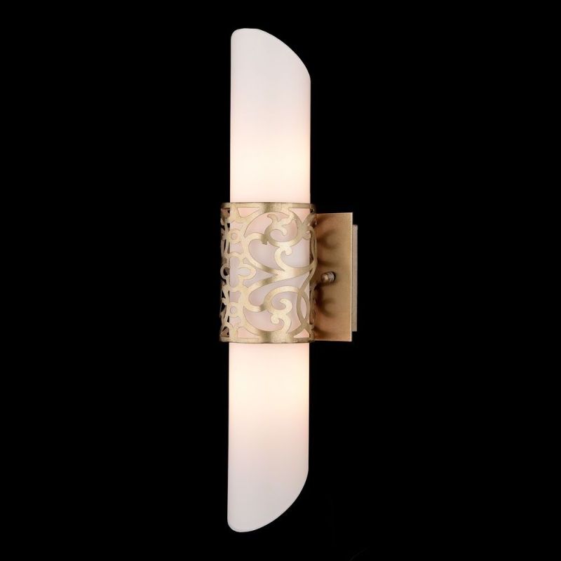 Maytoni-H260-02-N - Venera - Brass 2 Light Wall Lamp with Glass Shade