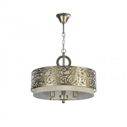 Venera - Brass 3 Light Pendant with Linen Shade Venera - Brass 3 Light Pendant with Linen Shade