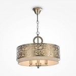 Venera - Brass 3 Light Pendant with Linen Shade Venera - Brass 3 Light Pendant with Linen Shade
