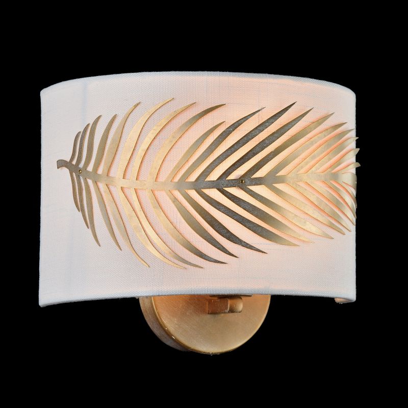 Wall Lights - Farn - Fabric Wall Lamp with Stencil Pattern Leaf Maytoni-H428-WL-01-WG - Farn - Fabric Wall Lamp with Stencil Pattern Leaf