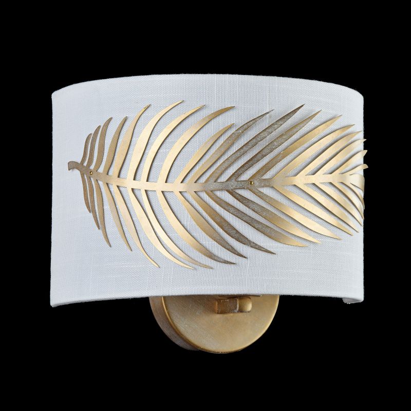 Wall Lights - Farn - Fabric Wall Lamp with Stencil Pattern Leaf Maytoni-H428-WL-01-WG - Farn - Fabric Wall Lamp with Stencil Pattern Leaf