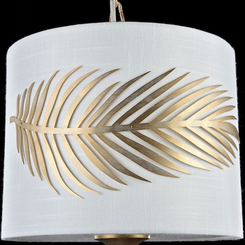 Ceiling Lights - Farn - Fabric Single Pendant with Stencil Pattern Leaf Maytoni-H428-PL-01-WG - Farn - Fabric Single Pendant with Stencil Pattern Leaf