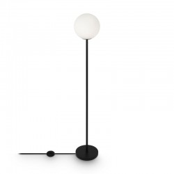 Ring - White Glass Ball & Black Floor Lamp Ring - White Glass Ball & Black Floor Lamp