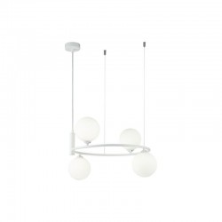 Ring - White 4 Light Centre Fitting with White Glass Ring - White 4 Light Centre Fitting with White Glass