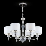 Alicante - Nickel 6 Light Centre Fitting with White Shade