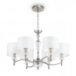 Alicante - Nickel 6 Light Centre Fitting with White Shade