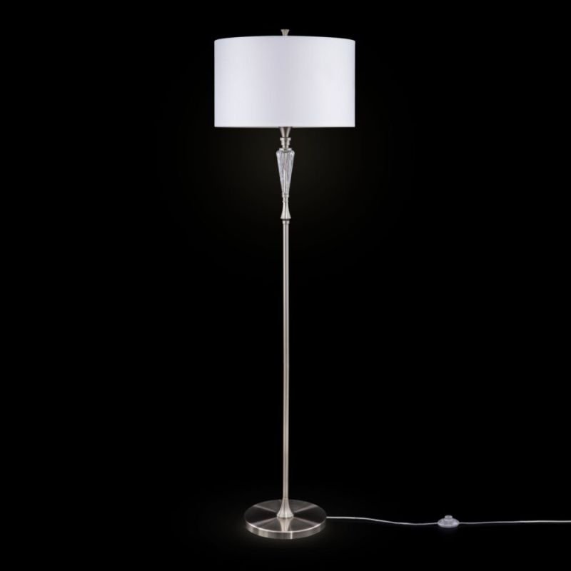 Maytoni-MOD014FL-01N - Alicante - White Shade & Nickel Floor Lamp