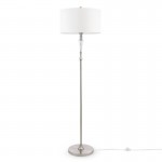 Alicante - Nickel Floor Lamp with White Shade